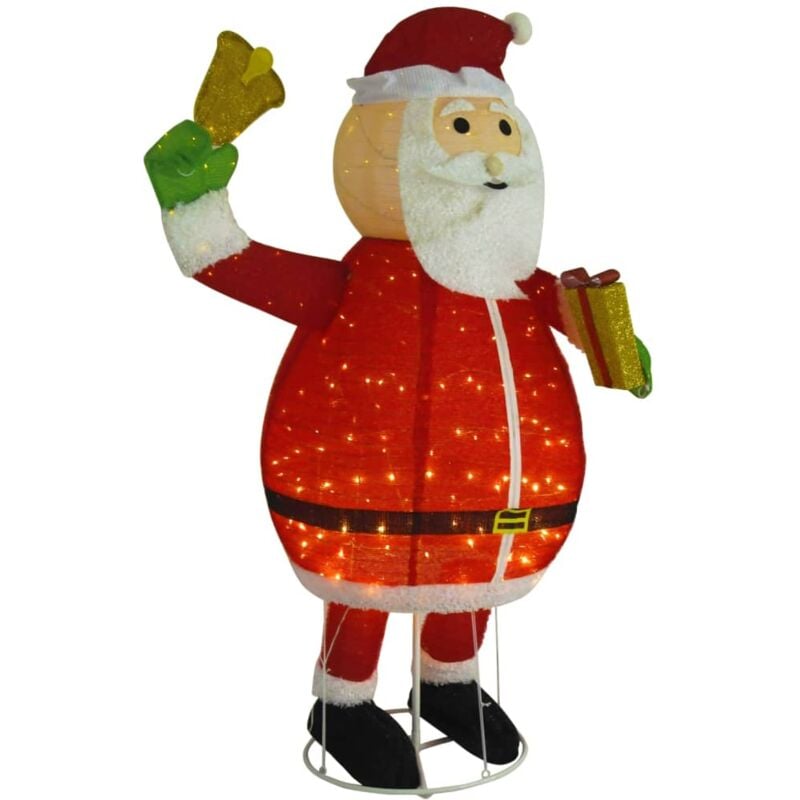 Papá Noel de Navidad decorativo con LED tela lujosa 180 cm vidaXL