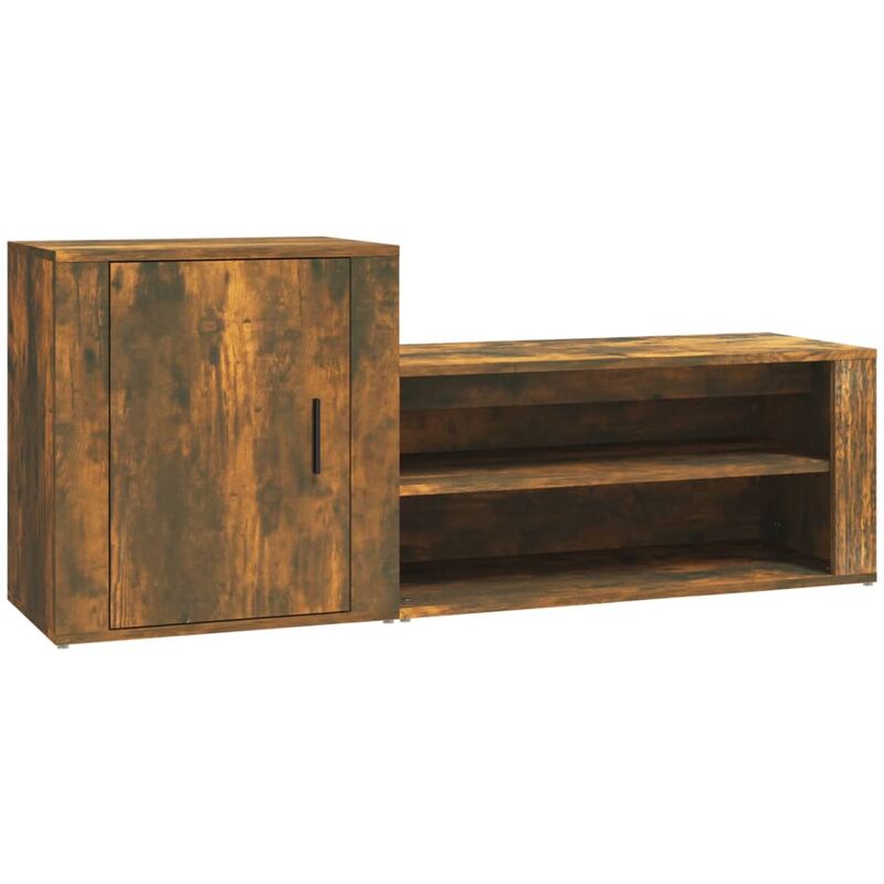 Mueble zapatero pared madera contrachapada negro 70x35x38 cm