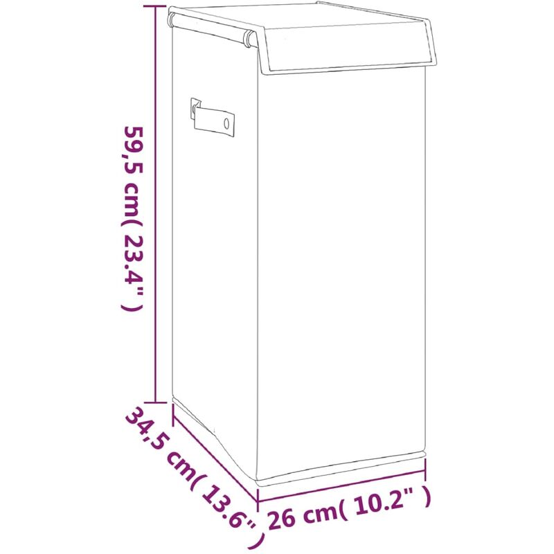 vidaXL Cesto ropa sucia plegable lino sintético gris 26x34,5x59,5 cm –  Pensando en Casa
