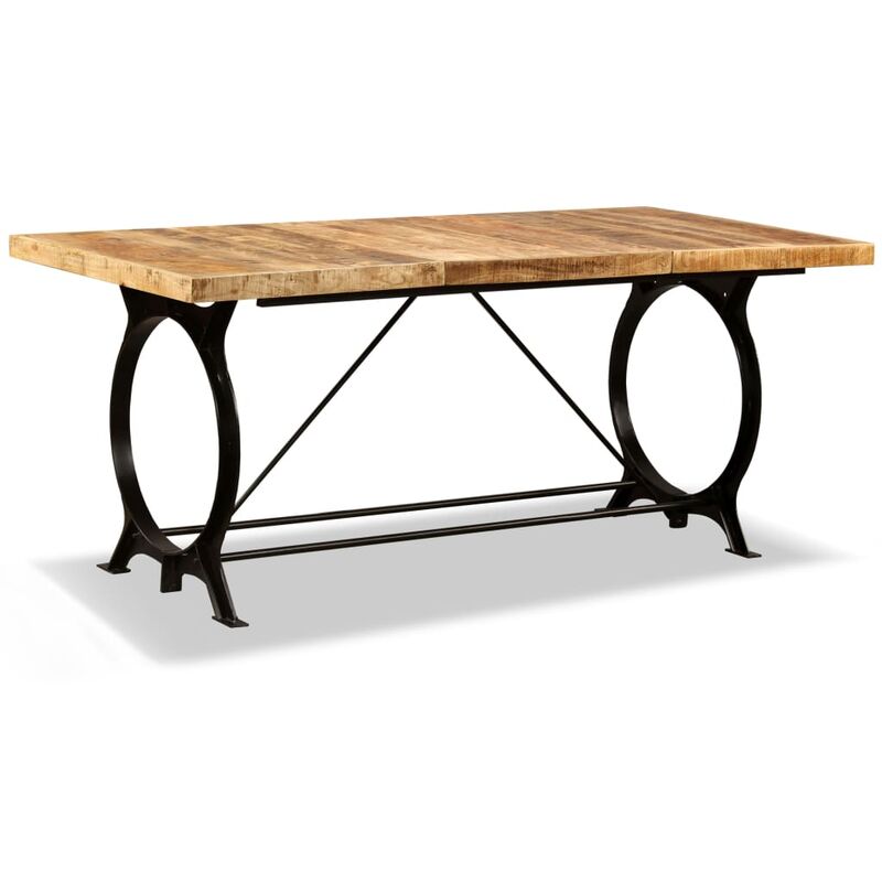 Mesa de salón comedor de madera maciza de mango rugosa 180 cm vidaXL