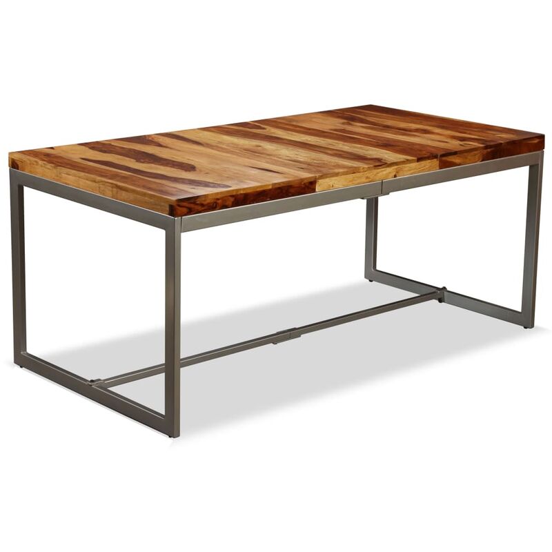 Mesa de comedor de madera maciza de sheesham y acero 180 cm vidaXL