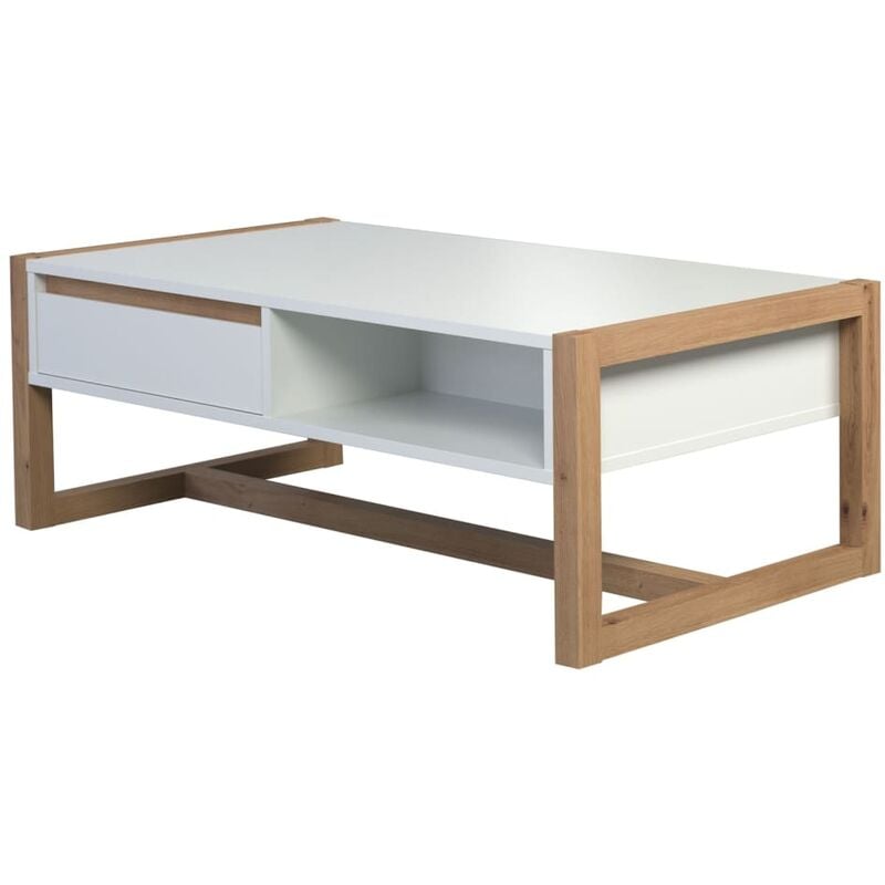 Mesa de centro Dakota blanco y roble Artisan Trendteam