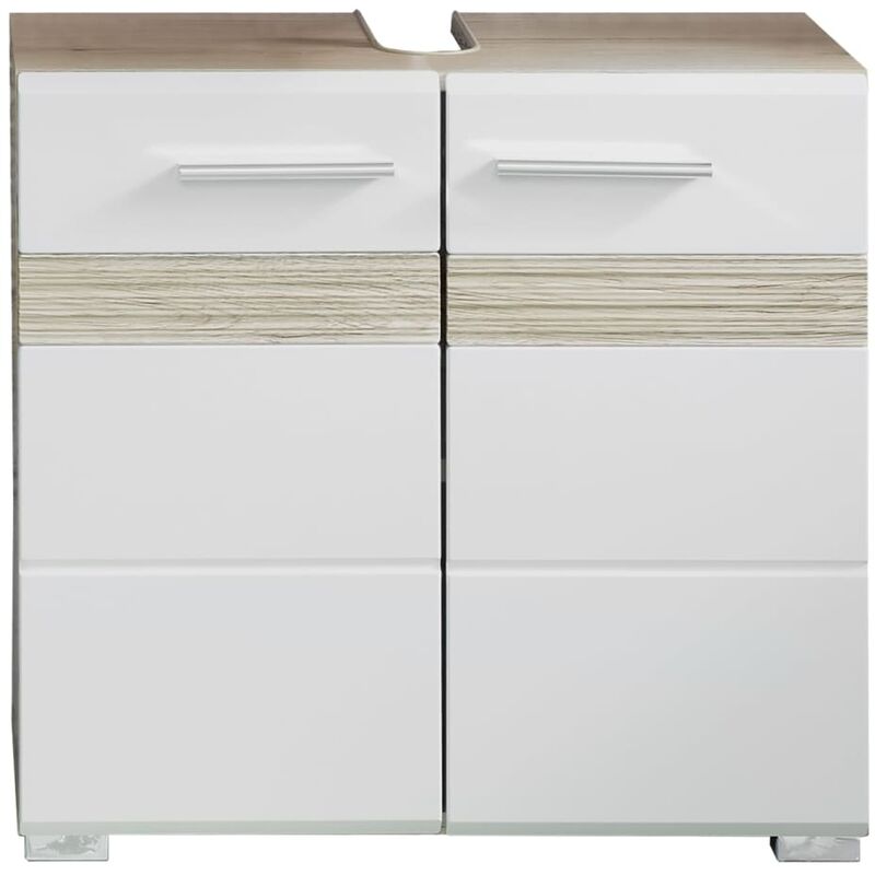 Armario de lavabo Set-One blanco y roble San Remo claro Trendteam