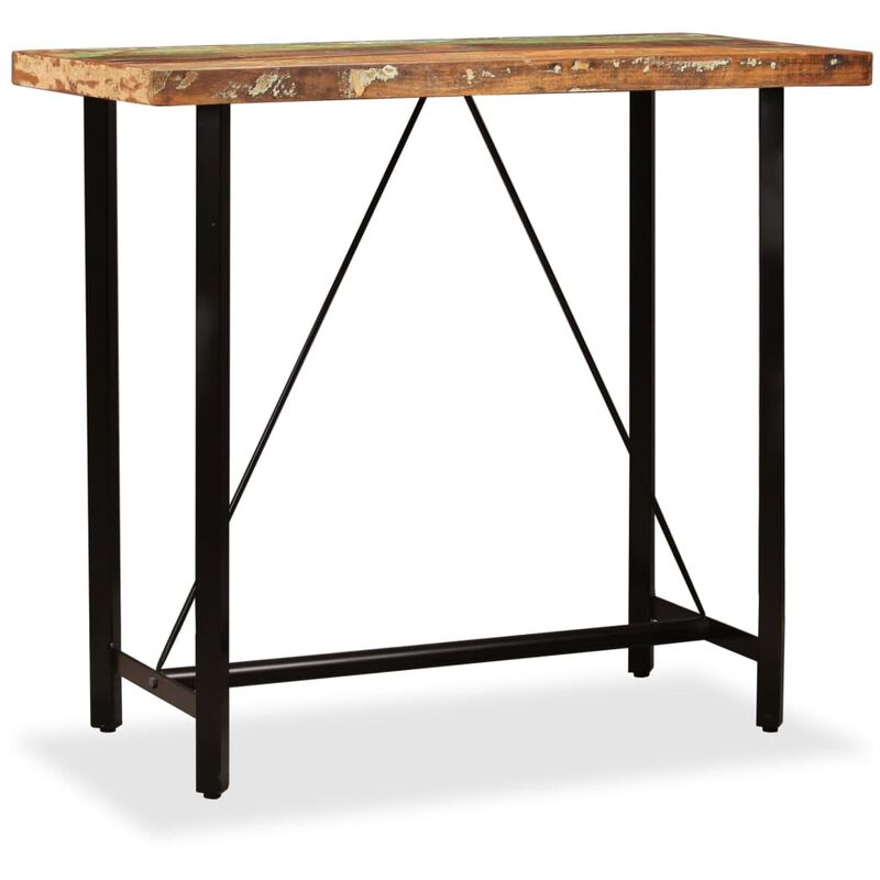 Mesa de bar de madera maciza reciclada 120x60x107 cm vidaXL