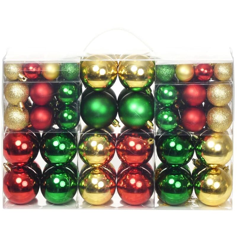 Bolas de Navidad 100 unidades rojo/dorado/verde vidaXL