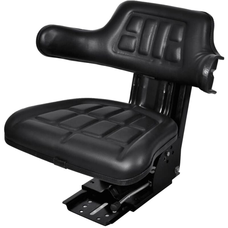 Asiento de tractor con suspensión negro vidaXL