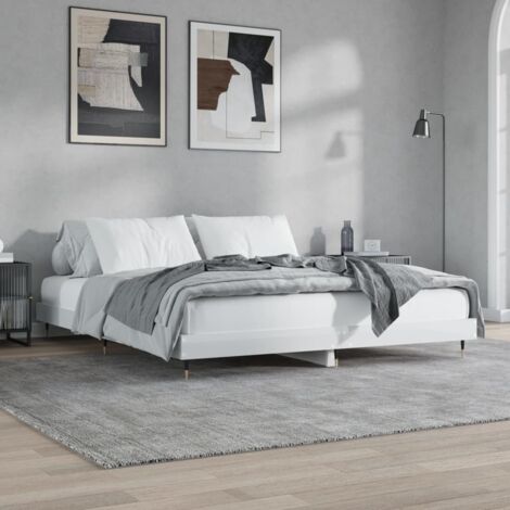 Estructura de cama madera de ingeniería blanco brillo 200x200cm vidaXL (1/5)