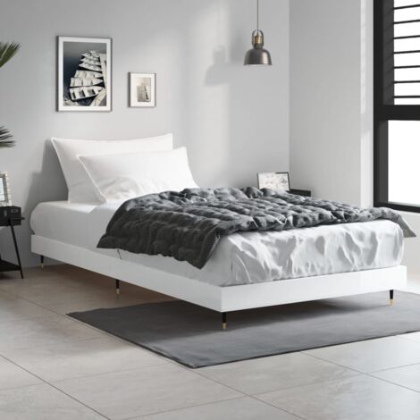 Estructura de cama madera de ingeniería blanco brillo 90x190 cm vidaXL (1/5)