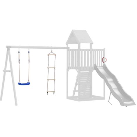 Columpio con escalera de cuerda polietileno azul vidaXL