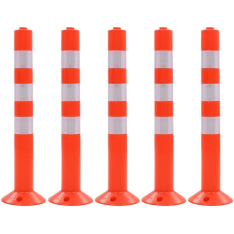Bolardos de control de tráfico plástico 75 cm 5 unidades vidaXL