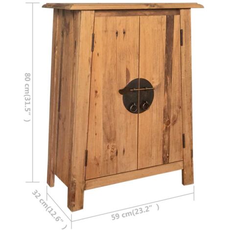 Mueble del cuarto de baño madera maciza de pino 59x32x80 cm vidaXL
