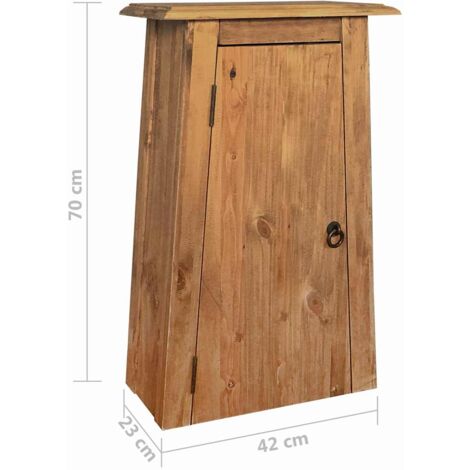 Mueble de pared para baño madera maciza de pino 42x23x70 cm vidaXL