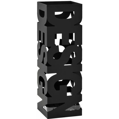 Paragúero diseño Design acero negro vidaXL (1/5)
