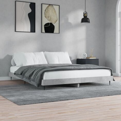 Estructura de cama madera de ingeniería gris hormigón 120x200cm vidaXL (1/5)