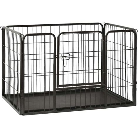 Corral para perros cachorros acero 91,5x59x61 cm vidaXL