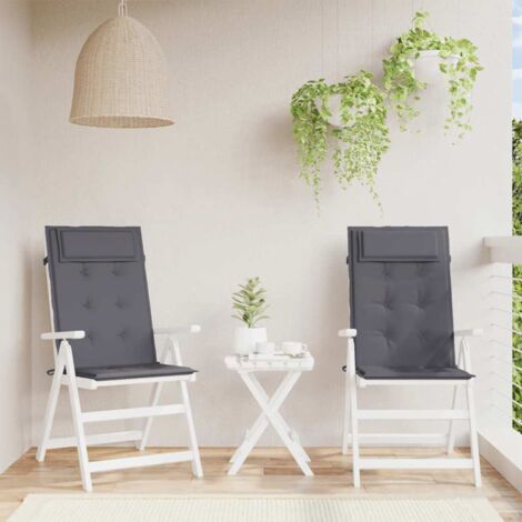 Cojines de silla respaldo alto 2 uds tela Oxford gris antracita vidaXL