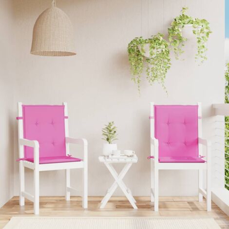 Cojines para silla con respaldo bajo 2 uds tela rosa vidaXL