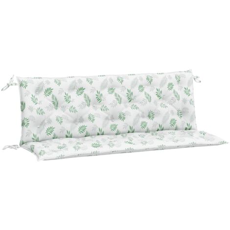 Cojines banco jardín 2 uds tela estampado de hojas 150x50x7 cm vidaXL