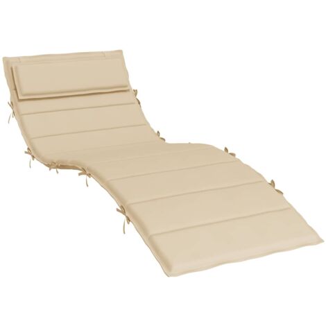 Cojín de tumbona de tela Oxford beige 180x60x4 cm vidaXL