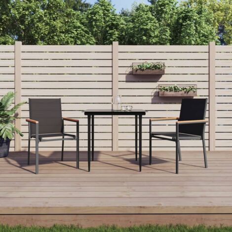Sillas de jardín 2 uds textilene y acero negro 55x61,5x90 cm vidaXL
