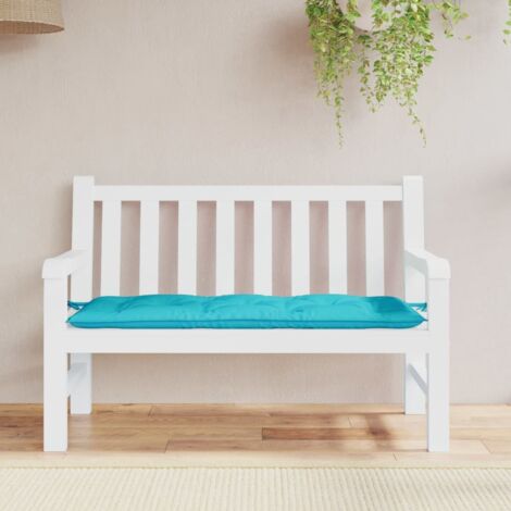 Cojín para banco de jardín tela turquesa 120x50x7 cm vidaXL