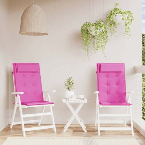 Cojines de silla con respaldo alto 2 uds tela Oxford rosa vidaXL (1/5)