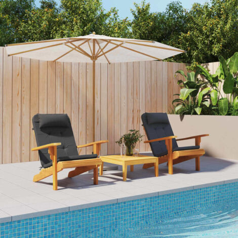 Cojines para silla Adirondack 2 uds tela Oxford negro vidaXL