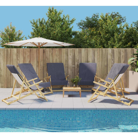Toallas de playa 6 uds tela gris antracita 400 g/m² 60x135 cm vidaXL