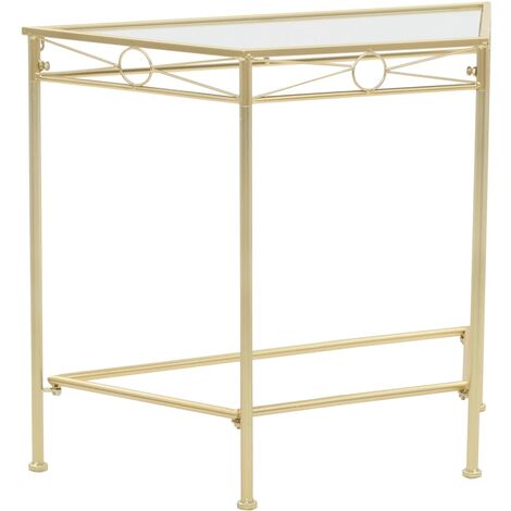 Mesa auxiliar de estilo vintage metal 87x34x73 cm dorada vidaXL (1/6)