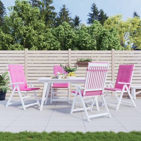 Cojines para sillas con respaldo alto 4 uds tela rosa vidaXL