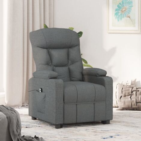 Sillón reclinable eléctrico de tela gris oscuro vidaXL (1/5)