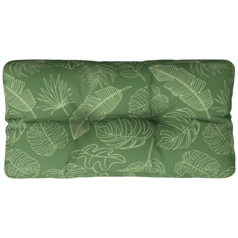 Cojín para palés tela estampado de hojas 70x40x12 cm vidaXL