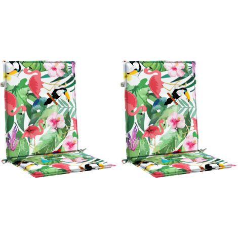 Cojines para silla con respaldo bajo 2 uds tela multicolor vidaXL
