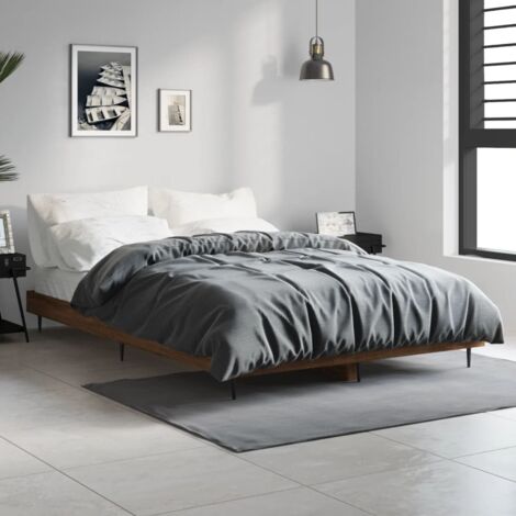 Estructura de cama sin colchón madera marrón roble 120x190 cm vidaXL (1/5)