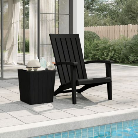 Silla de jardín Adirondack polipropileno negro vidaXL