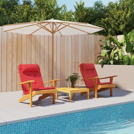 Cojines para silla Adirondack 2 uds tela Oxford rojo vidaXL