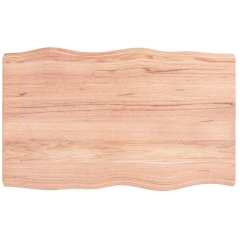 Tablero mesa madera tratada borde natural marrón 80x50x(2-6) cm vidaXL (1/5)
