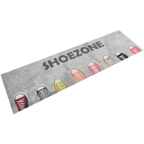 Alfombra de cocina lavable terciopelo dibujo zapatos 45x150 cm vidaXL