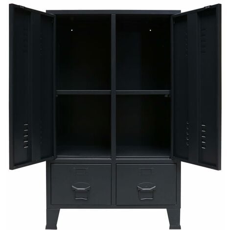 Armario metálico de estilo industrial 67x35x107 cm negro vidaXL