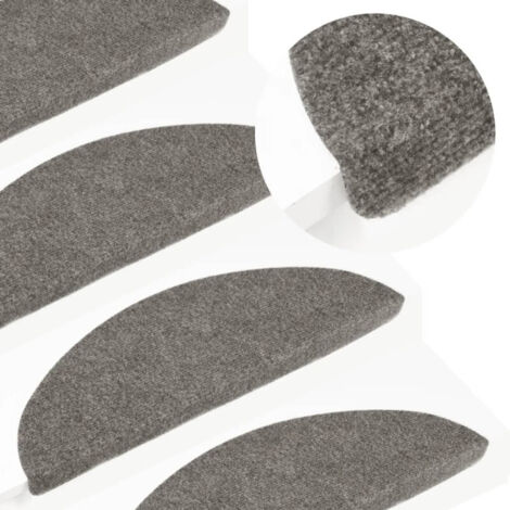 Alfombrillas autoadhesivas escalera 10 uds gris 65x22,5x3,5 cm vidaXL