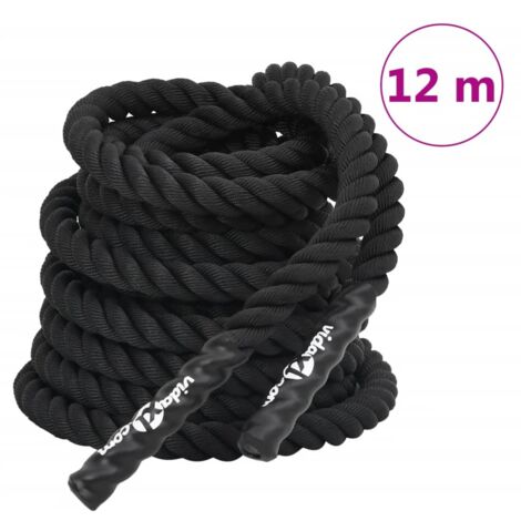 Cuerda de batalla negra 12 m 9 kg poliéster vidaXL