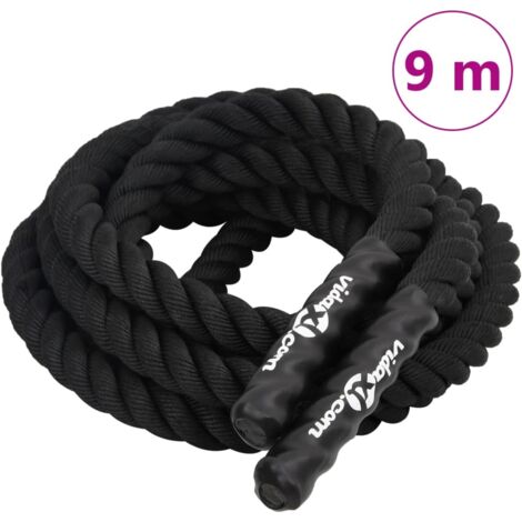 Cuerda de batalla negra 9 m 6,8 kg poliéster vidaXL