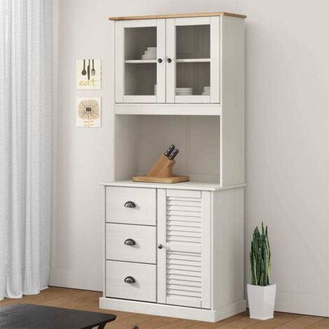 Armario superior tocador VIGO madera pino blanco 78x30x100 cm vidaXL