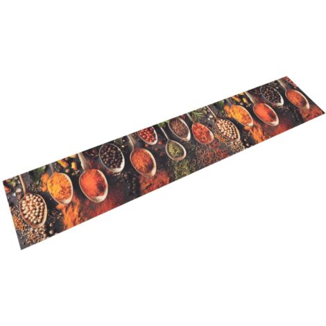 Alfombra de cocina lavable terciopelo cuchara especias 60x300cm vidaXL
