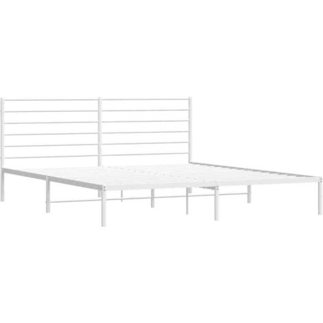 Estructura cama sin colchón con cabecero metal blanco 183x213cm vidaXL (1/5)