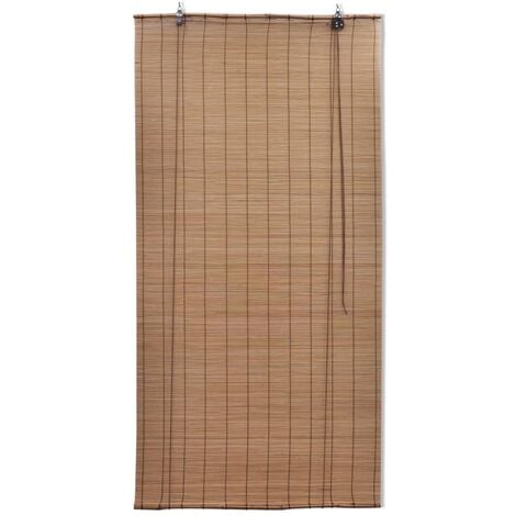 Persianas enrollables de bambú marrón 120x220 cm vidaXL