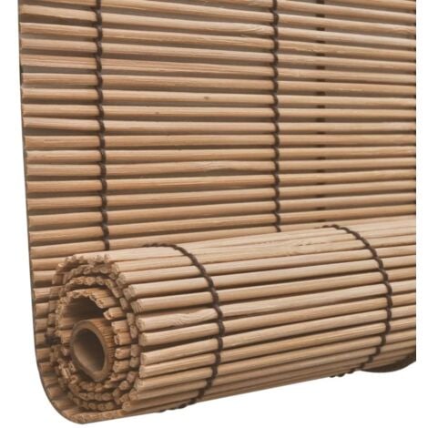 Persianas enrollables de bambú marrón 120x220 cm vidaXL