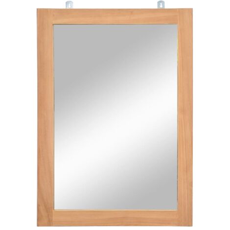 Espejo de pared de teca masivo 50x70 cm (1/5)