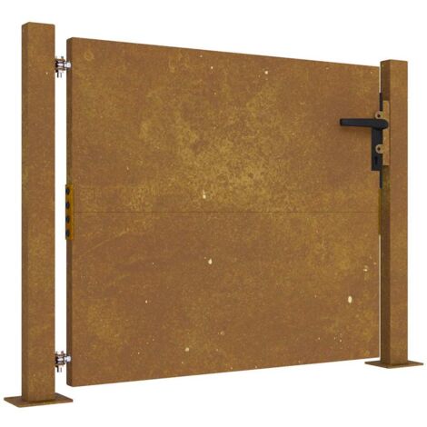 Puerta de jardín 100x100 cm de acero corten vidaXL