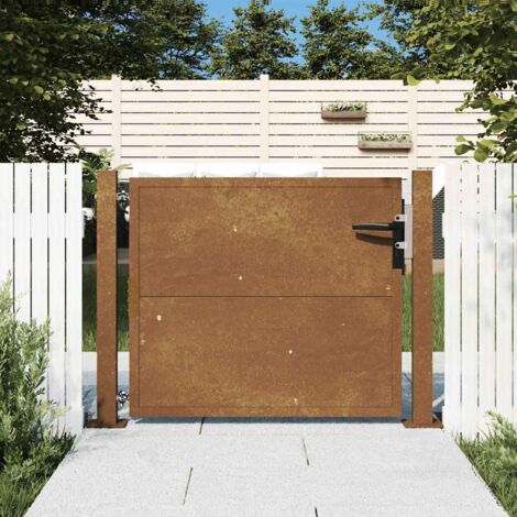 Puerta de jardín 105x105 cm de acero corten vidaXL
